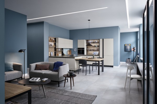 Start with a great advantage.
START-TIME: start off on the right foot by giving your kitchen the youthful feel of a design with pure lines dressed in cool colors and wood finishes that are in step to